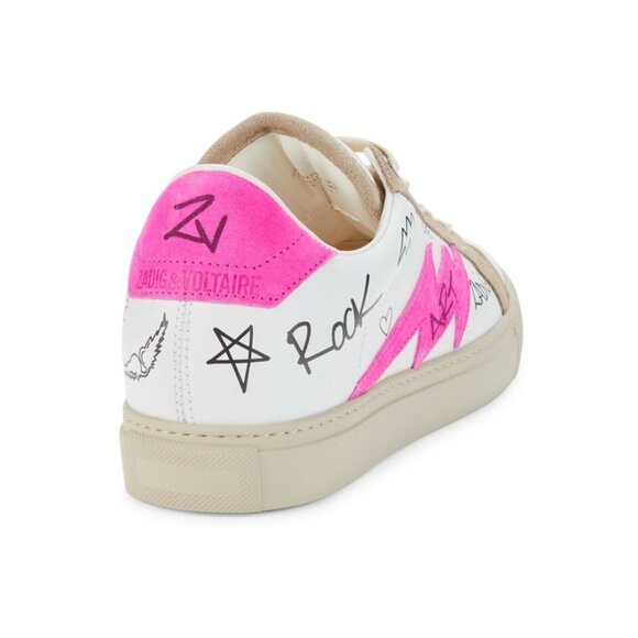 Zadig & Voltaire Charms Print Logo Leather & Suede Sneakers EU 40 / US 10 NEW - Picture 5 of 11